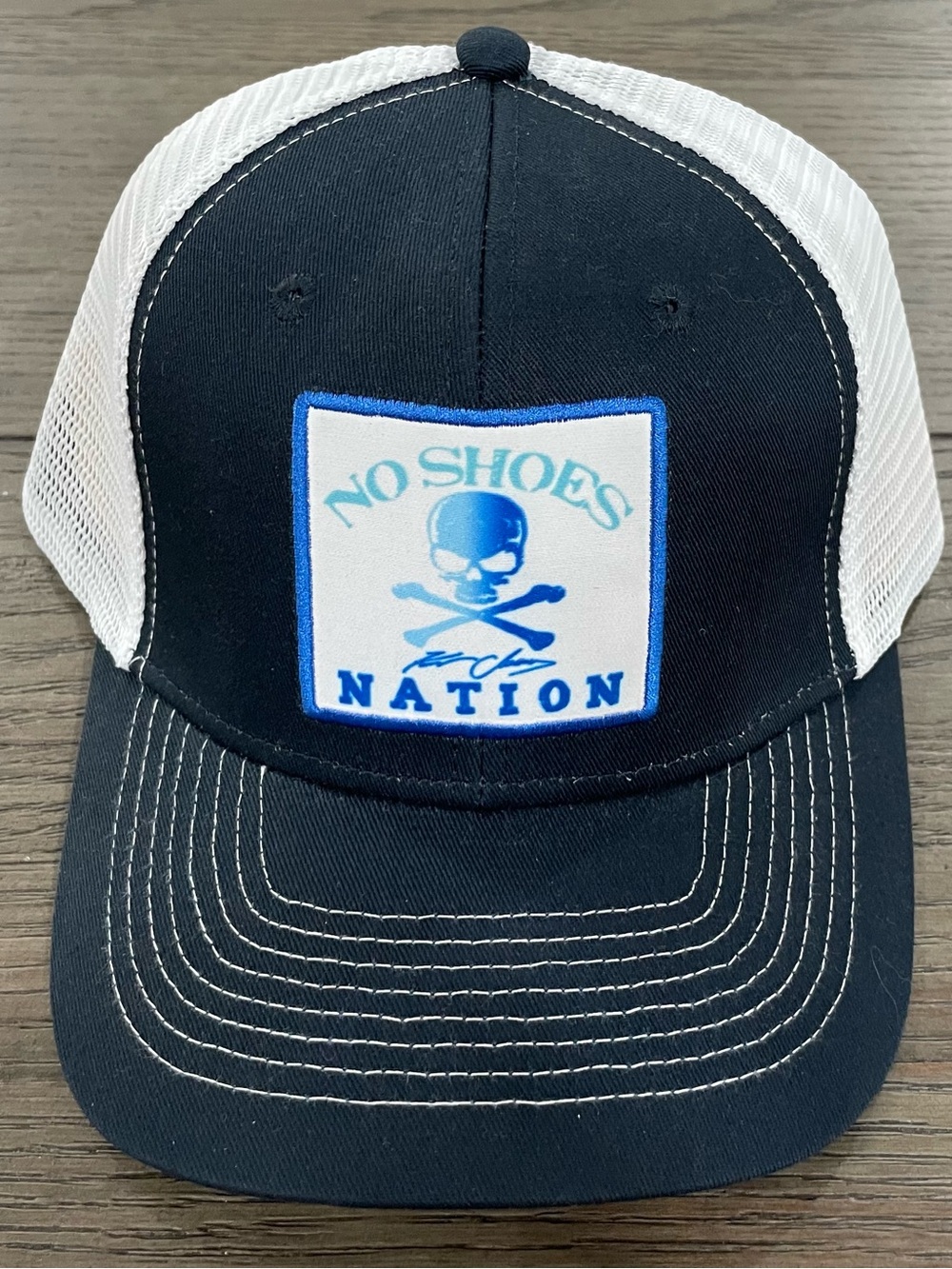 NWOT Kenny Chesney No Shoes Nation Trucker Hat Navy & White Snapback